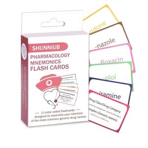 Pharmacology Mnemonics Flash Cards New In Sealed Package Nursing School